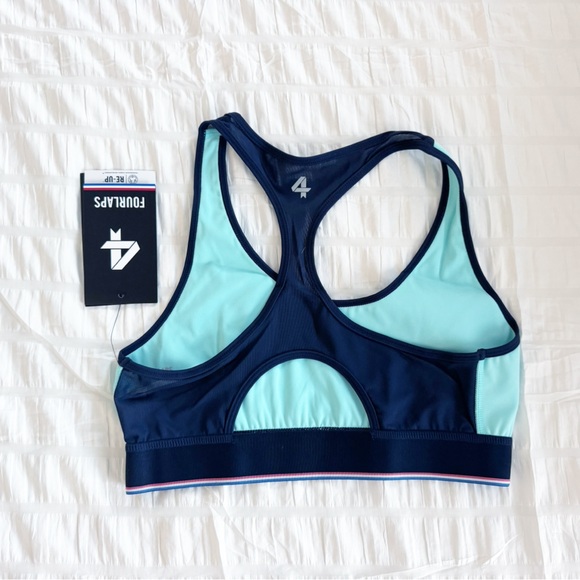 NWT fourlaps Circut Sports Bra Aqua Blue Size Small - Picture 2 of 3